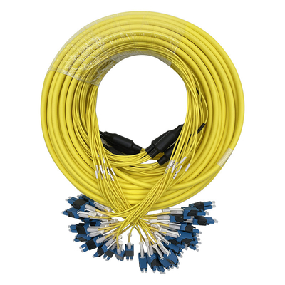 Cor amarela dos núcleos do cabo de remendo 36 da fibra ótica do único modo G657A2 com push pull