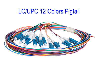 O núcleo de LC/UPC 12 colore o remendo da fibra do cabo de remendo da manutenção programada cabografa G652D G657A1 G657A2 1m 1.5m